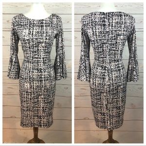 Calvin Klein Bell Sleeve Jersey Sheath Dress